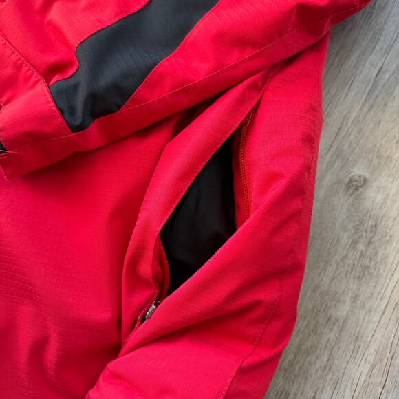 Spyder Boys Sz 18 Ski Snowboard Jacket Red Detachable Hood Waterproof Insulated - Picture 12 of 12